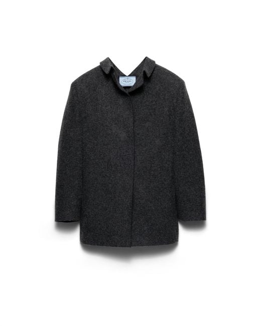 Prada Black Single-Breasted Shetland Wool Jacket