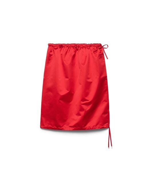 Prada Red Satin Skirt