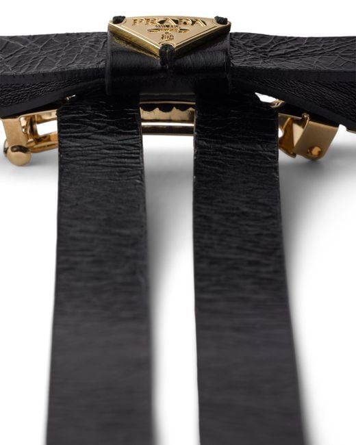Prada White Leather Hair Clip