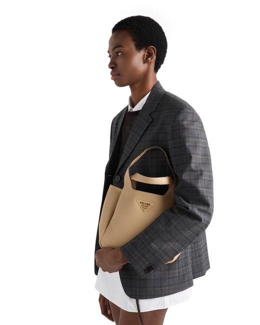 Prada Natural Liaison Small Leather Tote Bag
