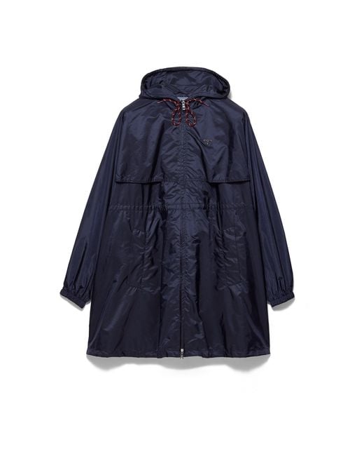Prada Blue Lightweight Re-Nylon Hooded Raincoat