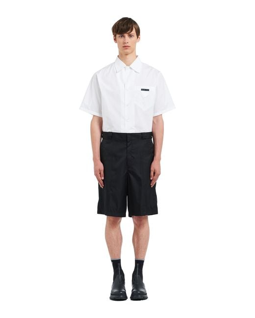 Prada White Re-nylon Bermudas for men