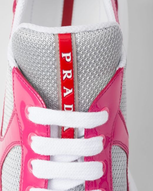 Prada America's Cup Panelled Sneakers in Pink | Lyst