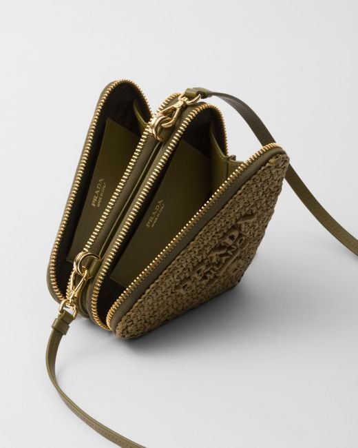 Mini Pochette En Crochet Prada en coloris Green