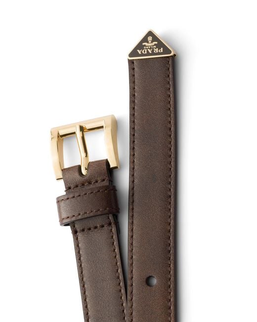 Prada White Leather Belt