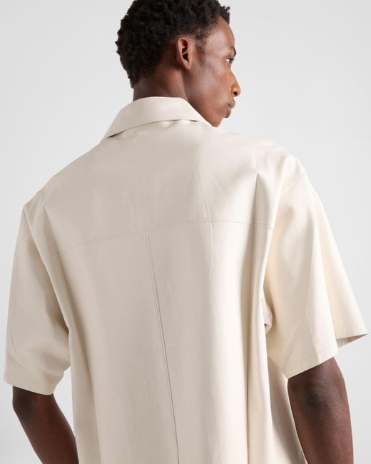 Prada Hemd Aus Nappa-Leder in Natural für Herren