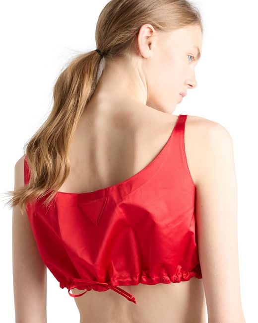 Prada Red Duchesse Crop Top