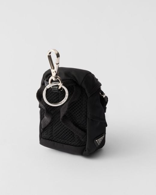 Prada Black Re-Nylon Mini Pouch Bag Charm for men