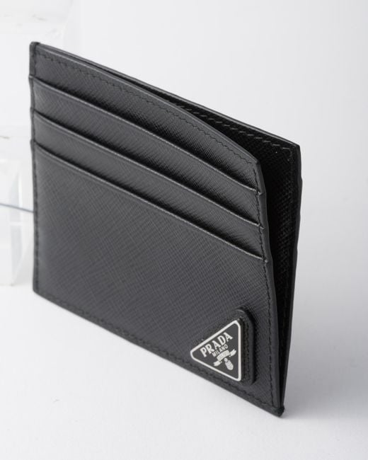 Prada White Saffiano Leather Card Holder for men