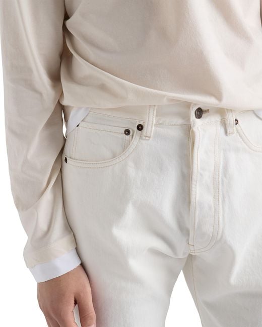 Prada White Old Denim Five-Pocket Jeans for men