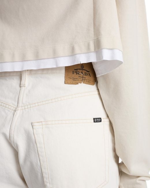 Prada White Old Denim Bermudas