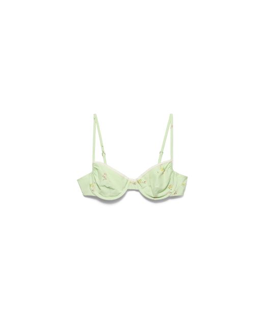 Prada Green Bouquet-Print Old Canvas Bra