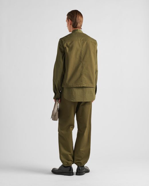 Prada Green Cotton Pants for men
