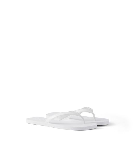 Prada White Brushed Leather Flip-Flops, Size 5 for men