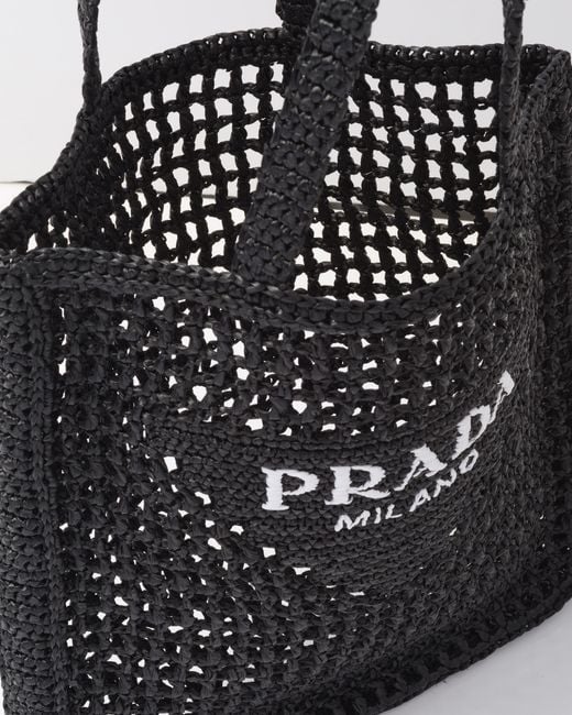Prada Black Crochet Tote Bag