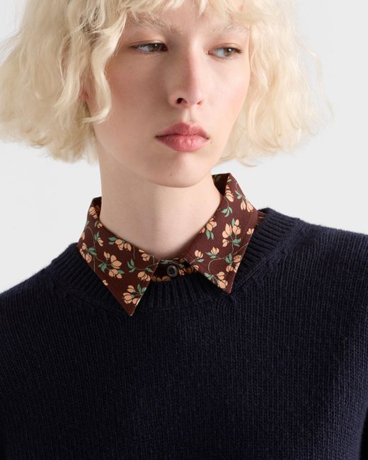 Maglia Girocollo di Prada in Blue