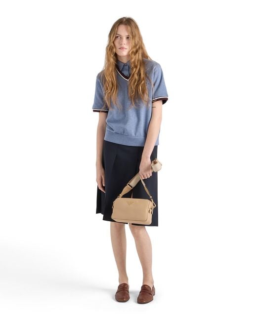 Borsa A Tracolla Small di Prada in Natural