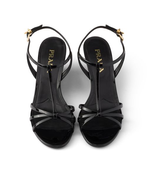 Prada White Patent Leather Sandals