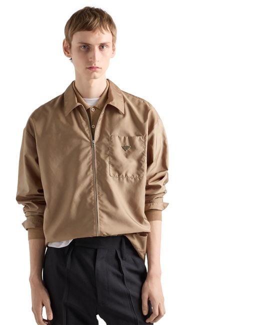 Prada Natural Re-Nylon Zipper Shirt for men