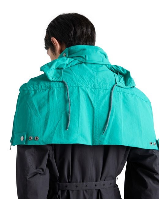 Prada Blue Technical Fabric Capelet for men