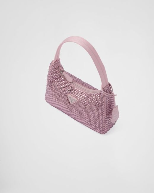Prada Pink Satin Mini-Bag With Crystals