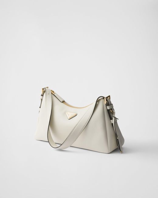 Prada Natural Aimée Medium Leather Shoulder Bag