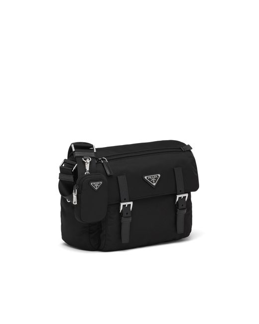 Prada Black Re-Nylon Triangle Logo-Plaque Shoulder Bag