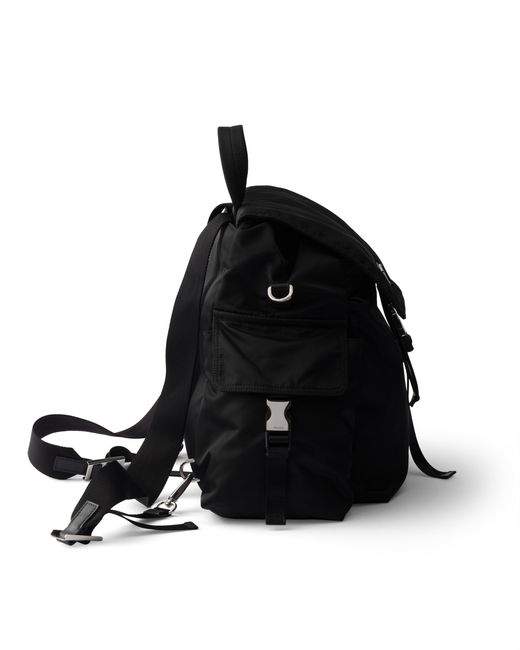 Prada Black Explore Re-Nylon And Leather Backpack for men
