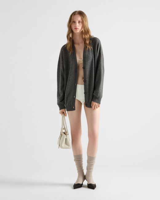 Prada Gray Cashmere Cardigan