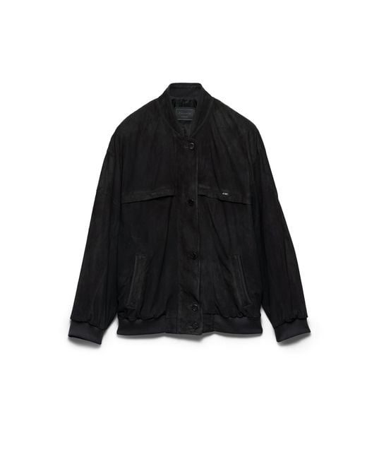 Prada Black Suede Blouson Jacket