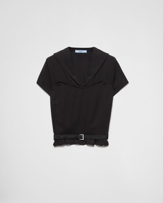 Prada Black Sablé Top