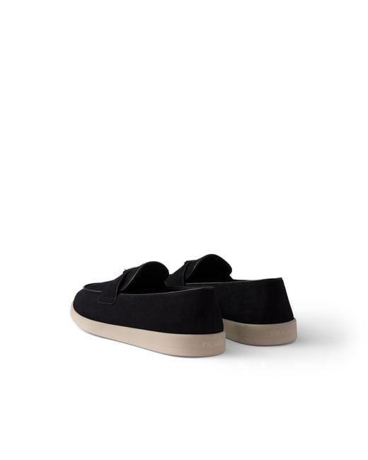 Prada Black Suede Loafers for men