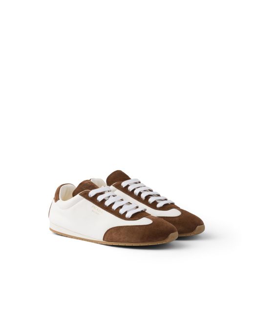 Prada Multicolor Nappa Leather And Suede Sneakers
