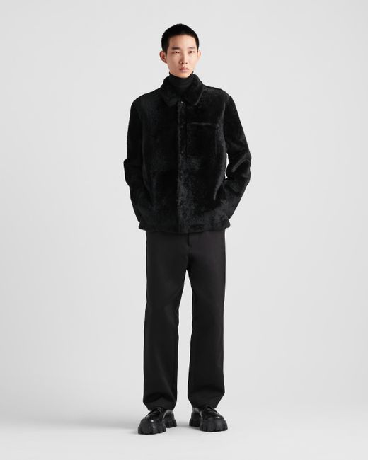 Prada Black Shearling Blouson Jacket for men