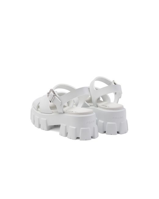 Prada White Monolith Rubber Sandals