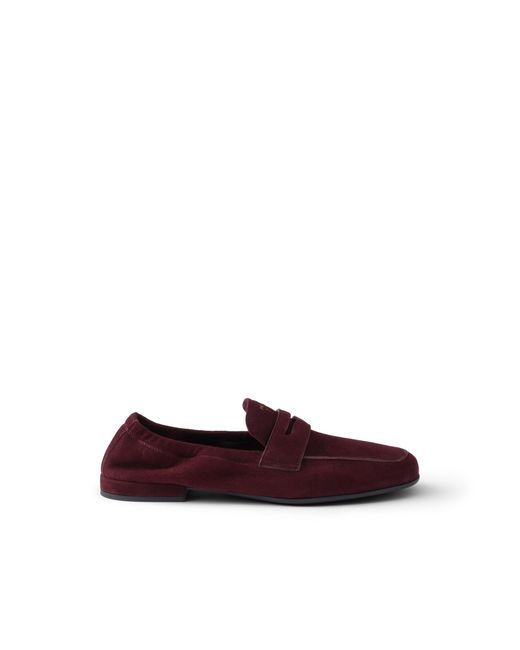 Prada Brown Shuffle Antiqued Suede Loafers