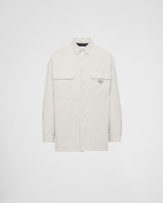 Prada White Pinwale Corduroy Shirt for men