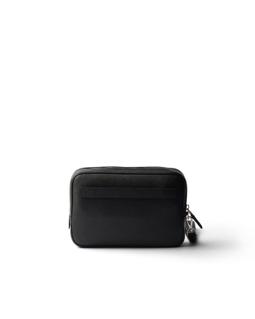 Prada Pouch Aus Leder, Herren in Black für Herren