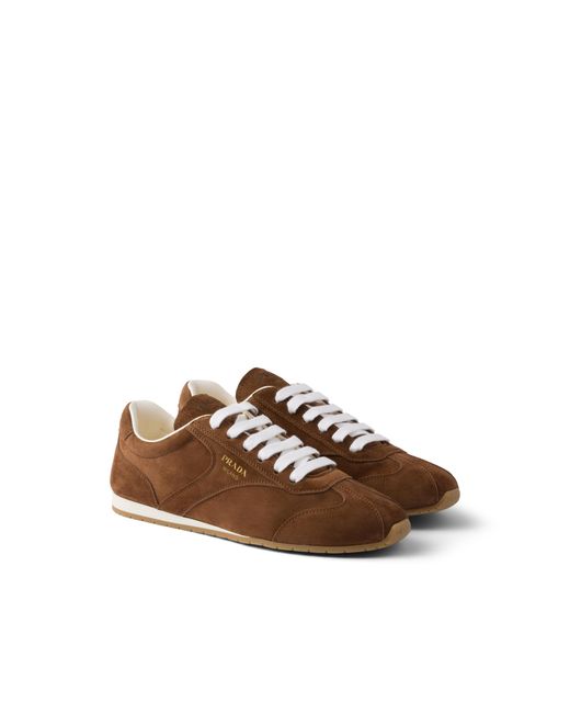 Prada Brown Suede Sneakers