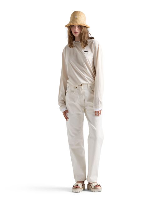 Prada White Old Denim Five-Pocket Jeans