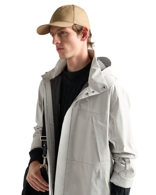 Prada White Technical Fabric Jacket, Chalk for men