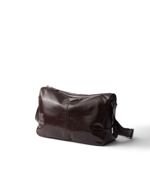 Prada Brown Leather Shoulder Bag for men