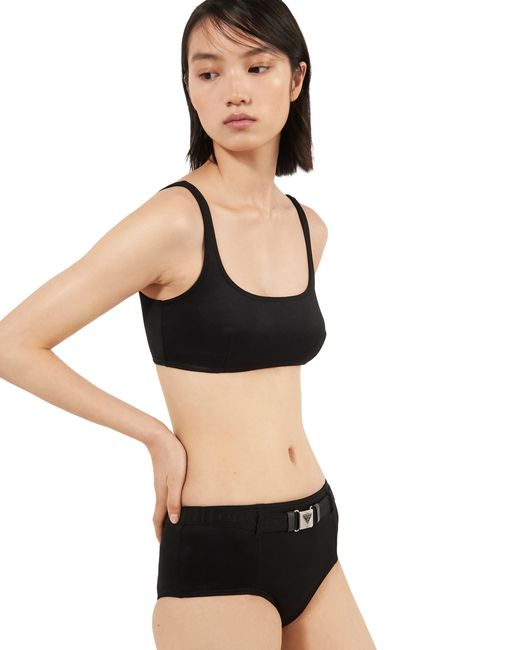 Slip Bikini di Prada in Black
