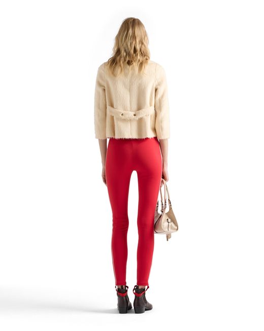 Prada Red Fleece Leggings