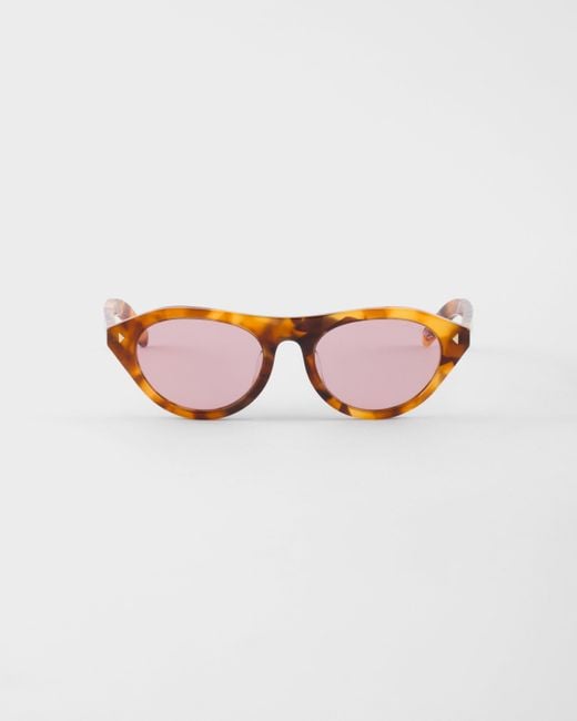 Occhiali Da Sole Con Iconica Placca di Prada in Pink