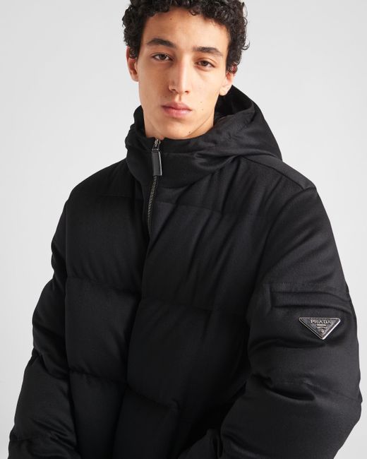 Prada Black Cashmere Puffer Jacket for men