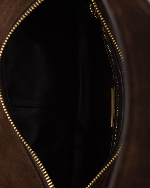 Prada Black Aimée Medium Suede Shoulder Bag, Dark