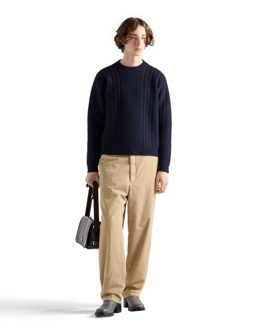 Pantalones Con Logo Triangular Prada de hombre de color Natural