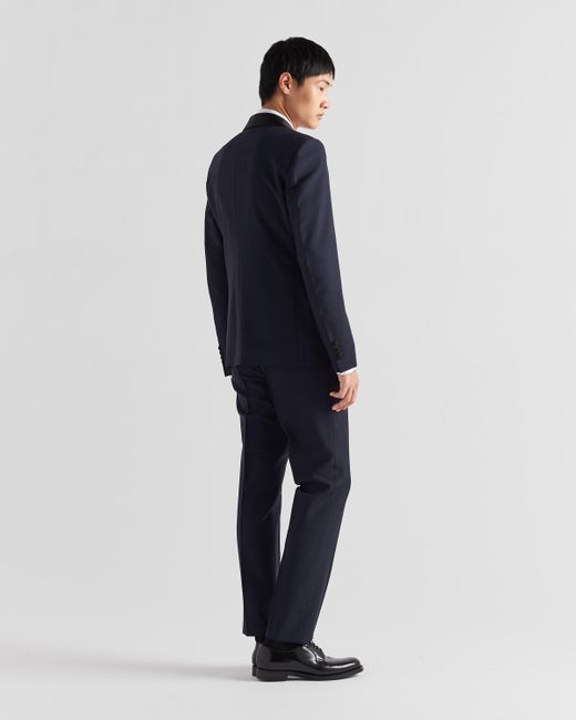 Prada Blue Single-Breasted Wool And Mohair Tuxedo for men