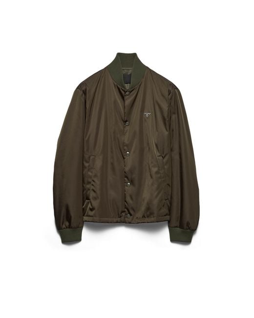 Prada Brown Re-Nylon Bomber Jacket for men